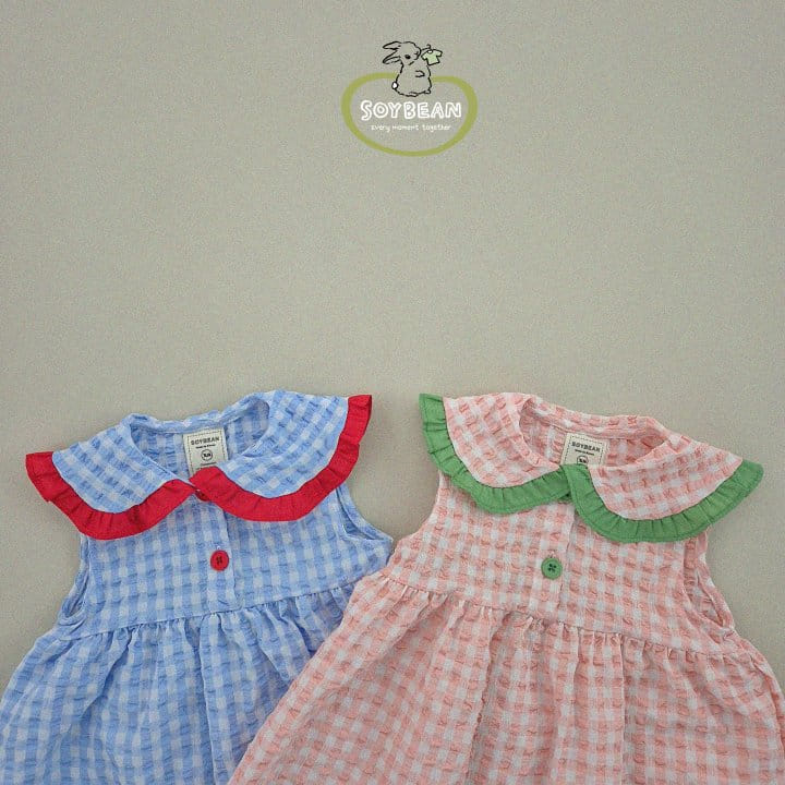 Soybean - Korean Children Fashion - #littlefashionista - Check Collar One-Piece - 5