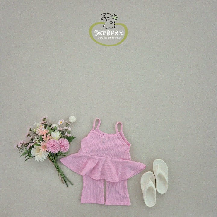 Soybean - Korean Children Fashion - #littlefashionista - Pleats Lovely Top Bottom Set - 3