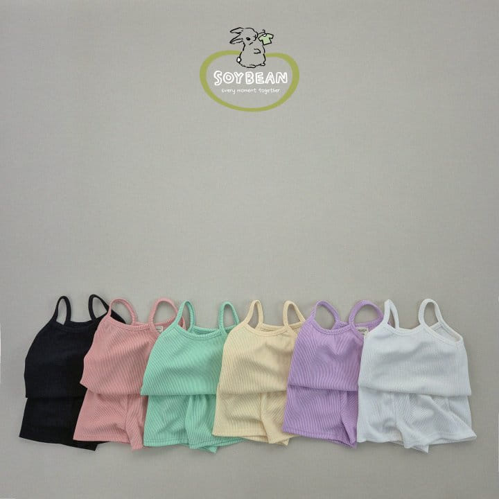 Soybean - Korean Children Fashion - #magicofchildhood - Cooling String Sleeveless Top Bottom Set