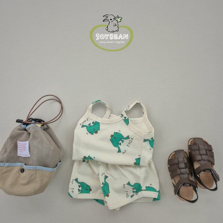 Soybean - Korean Children Fashion - #magicofchildhood - Gaegul String Sleeveless Top Bottom Set - 9