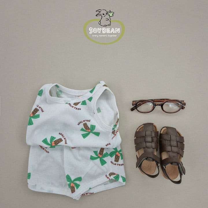 Soybean - Korean Children Fashion - #minifashionista - Palm Sleeveless Top Bottom Set - 9