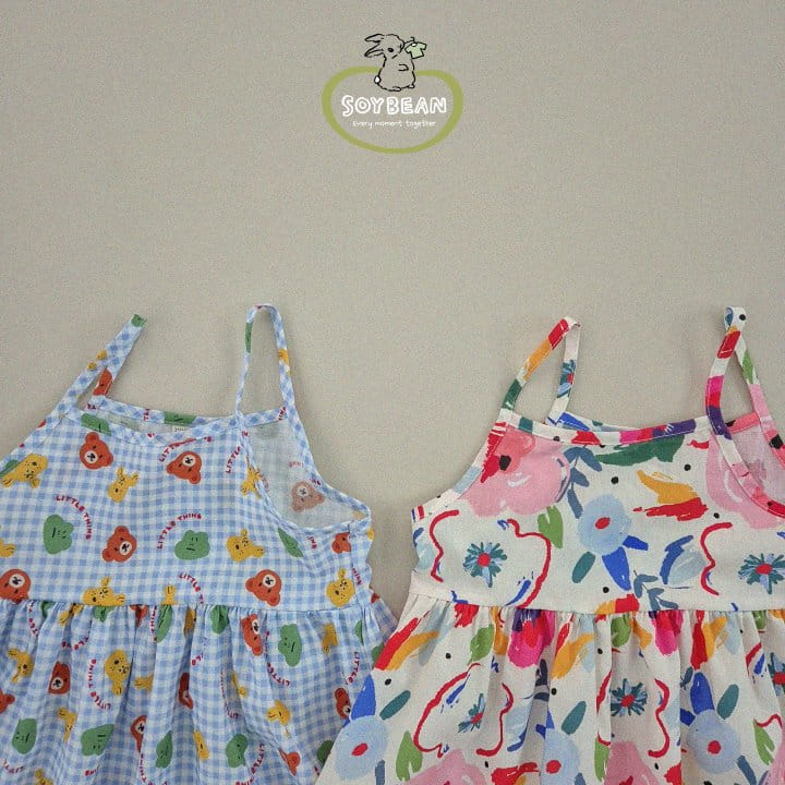 Soybean - Korean Children Fashion - #minifashionista - Pattern Sleeveless One-Piece - 4