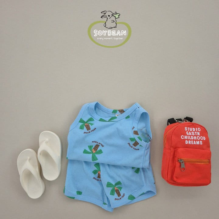 Soybean - Korean Children Fashion - #todddlerfashion - Palm Sleeveless Top Bottom Set - 11