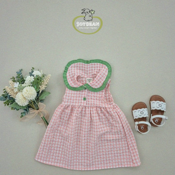 Soybean - Korean Children Fashion - #todddlerfashion - Check Collar One-Piece - 9