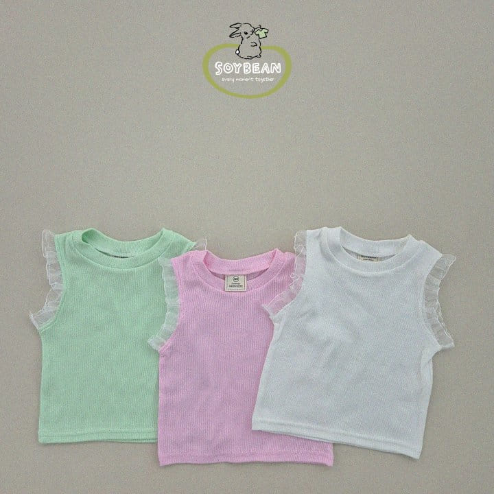 Soybean - Korean Children Fashion - #todddlerfashion - Lace Sleeveless Tee - 8