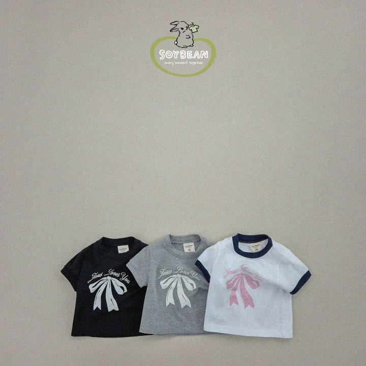 Soybean - Korean Children Fashion - #toddlerclothing - Love Ribbon Tee