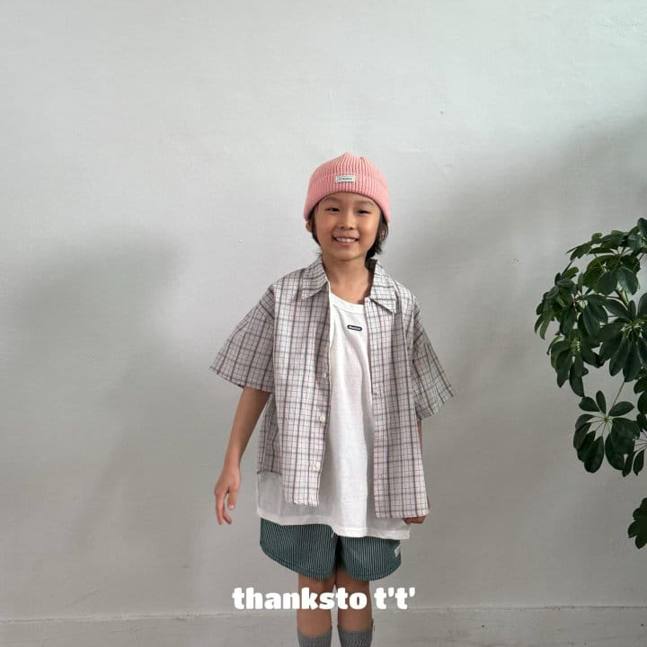 Thanksto TT - Korean Children Fashion - #kidzfashiontrend - Summer Check Shirt - 10