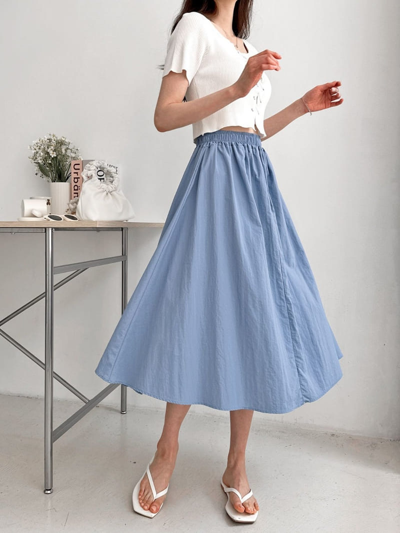 Theggllim - Korean Women Fashion - #momslook - Button Banding Skirt - 2