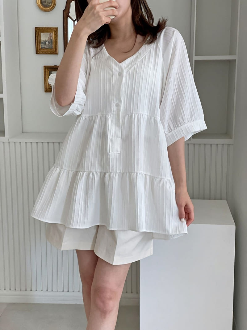 Theggllim - Korean Women Fashion - #momslook - Frill Kan Kan Blouse - 10