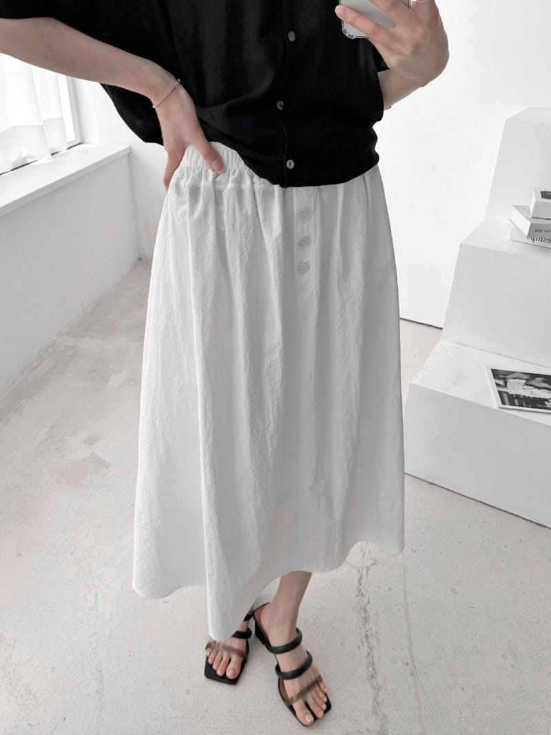 Theggllim - Korean Women Fashion - #pursuepretty - Button Banding Skirt - 6