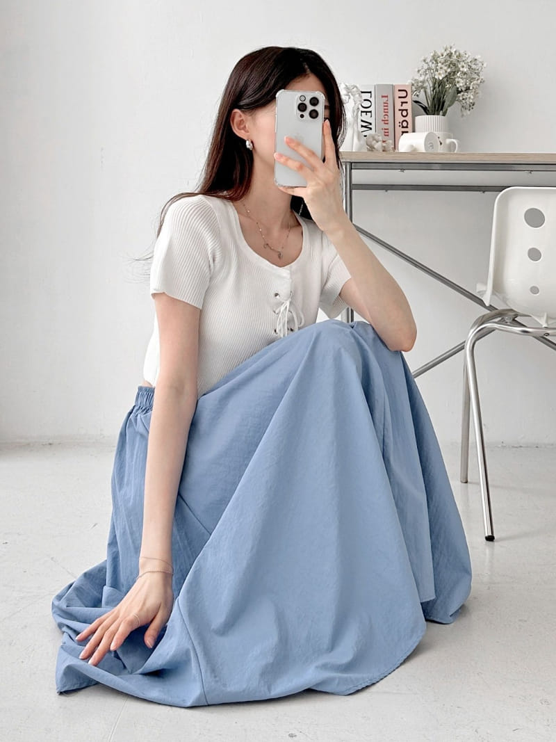 Theggllim - Korean Women Fashion - #womensfashion - Button Banding Skirt - 3