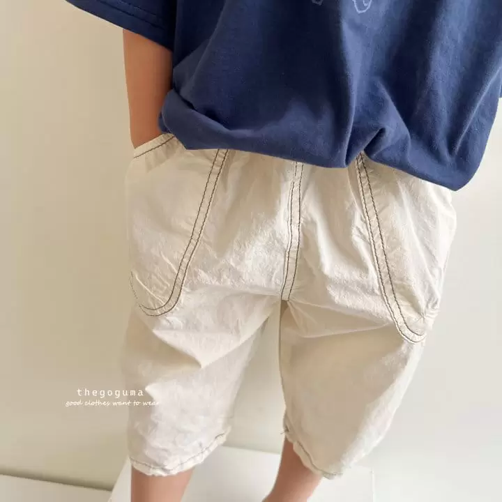 Thegoguma - Korean Children Fashion - #childrensboutique - Stitch Pocket Cropped Shorts - 5
