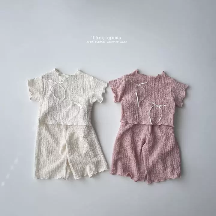 Thegoguma - Korean Children Fashion - #designkidswear - Bodle Ribbon Top Bottom Set - 3