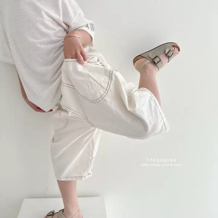 Thegoguma - Korean Children Fashion - #discoveringself - Stitch Pocket Cropped Shorts - 7