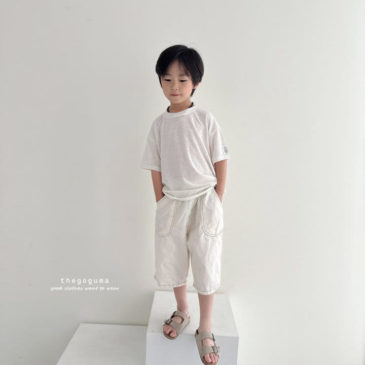 Thegoguma - Korean Children Fashion - #fashionkids - Stitch Pocket Cropped Shorts - 8