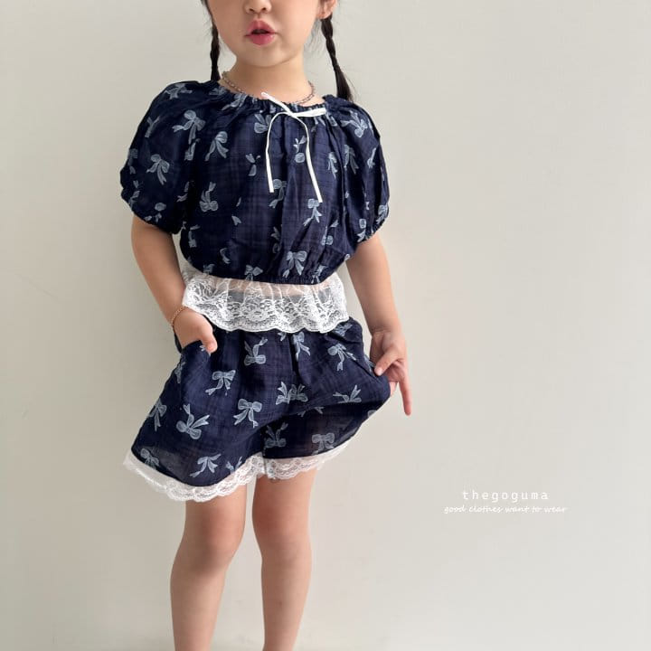 Thegoguma - Korean Children Fashion - #kidzfashiontrend - Ribbon Frill Top Bottom Set - 5