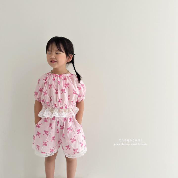 Thegoguma - Korean Children Fashion - #prettylittlegirls - Ribbon Frill Top Bottom Set - 10