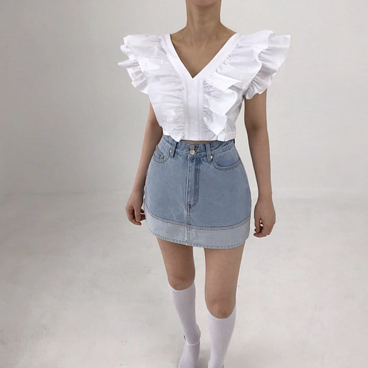 Twomoon - Korean Women Fashion - #momslook - Marble Crop Blanc - 7