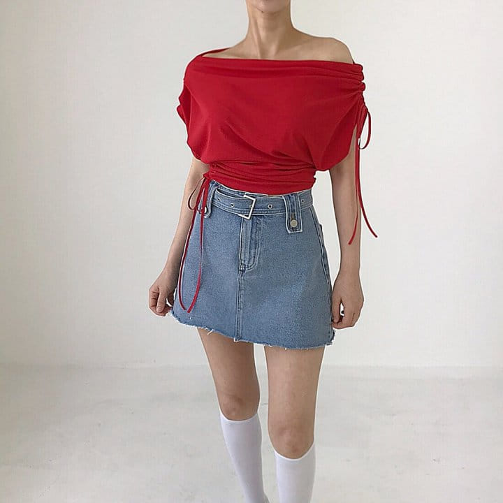 Twomoon - Korean Women Fashion - #womensfashion - Lumpy Unbalance Shirring Top - 10