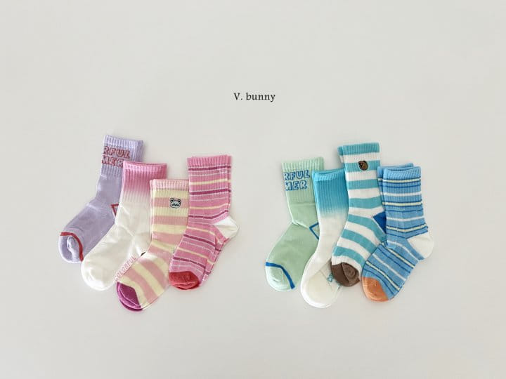 V Bunny - Korean Children Fashion - #Kfashion4kids - Gra Socks Set - 10