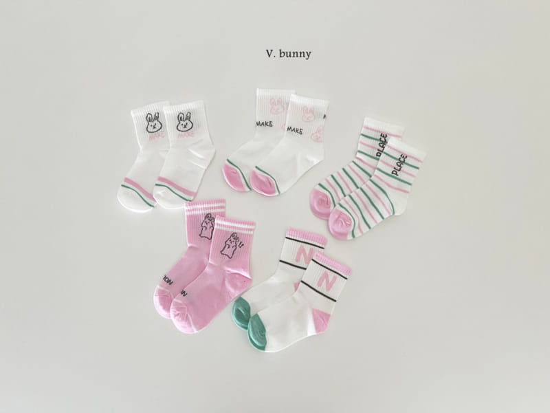 V Bunny - Korean Children Fashion - #childofig - Make Socks Set - 5