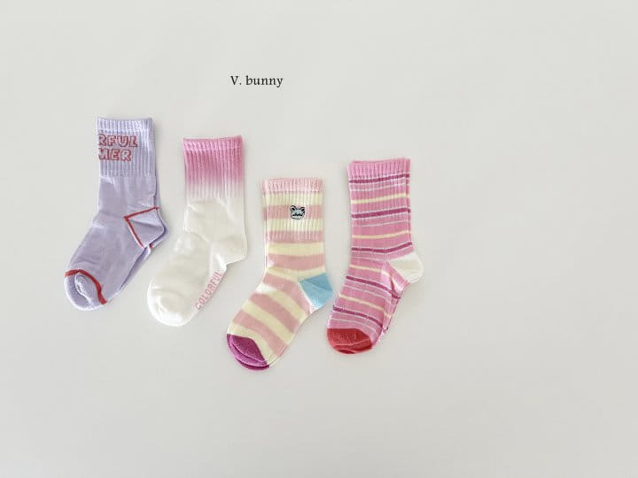 V Bunny - Korean Children Fashion - #childrensboutique - Gra Socks Set - 3