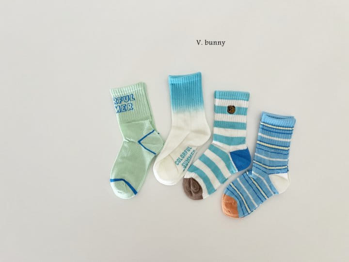 V Bunny - Korean Children Fashion - #fashionkids - Gra Socks Set - 6