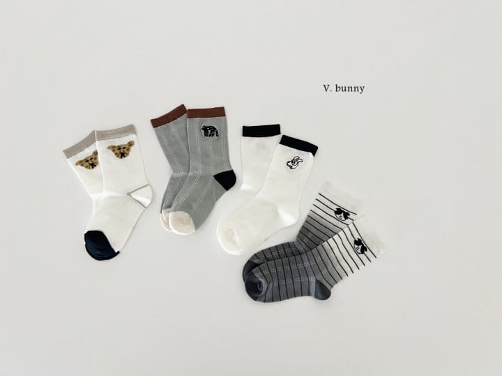 V Bunny - Korean Children Fashion - #kidsstore - Tiger Socks Set - 10