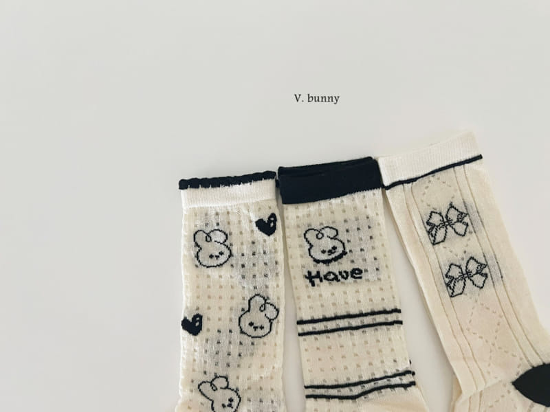 V Bunny - Korean Children Fashion - #minifashionista - Have Socks Set - 3