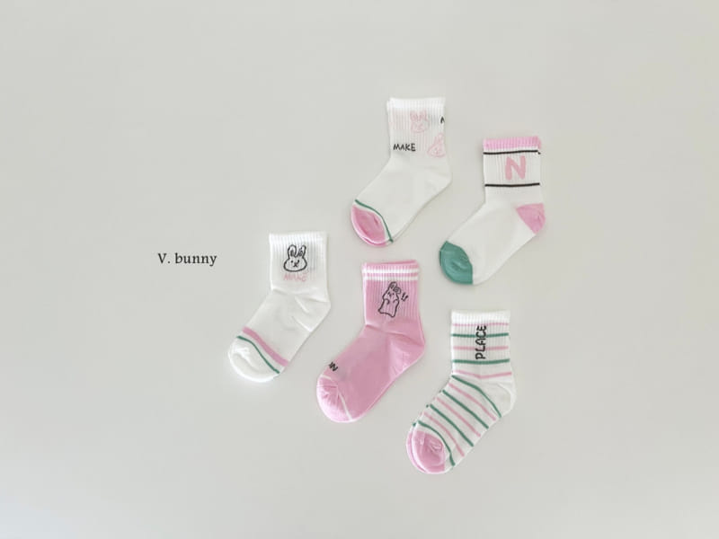 V Bunny - Korean Children Fashion - #minifashionista - Make Socks Set - 2