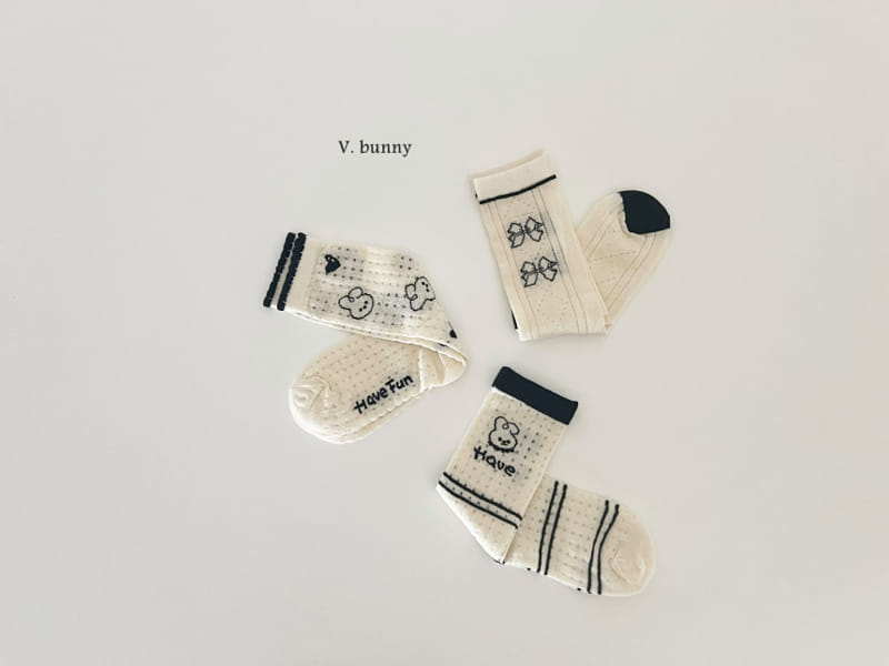 V Bunny - Korean Children Fashion - #minifashionista - Have Socks Set - 4