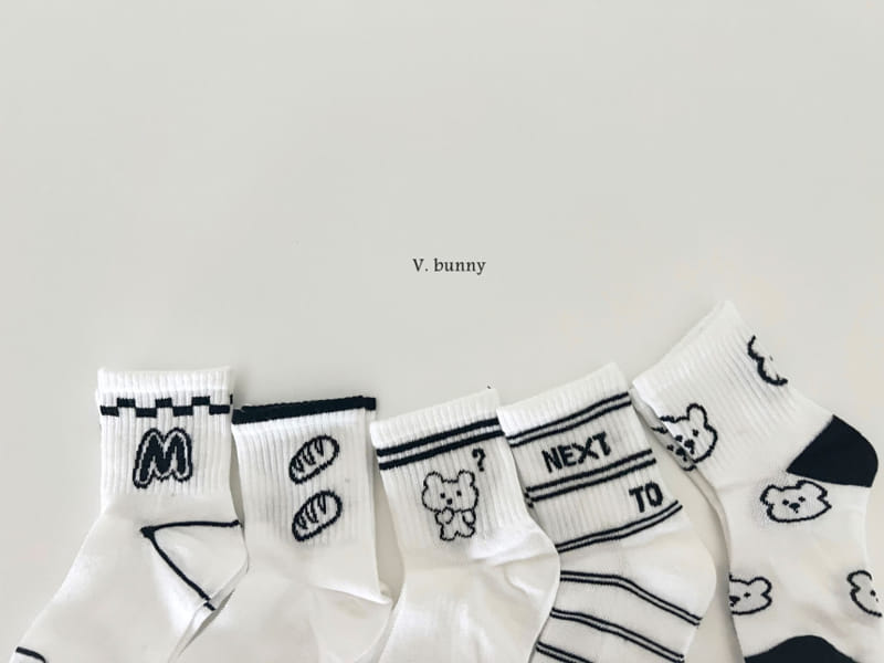 V Bunny - Korean Children Fashion - #prettylittlegirls - Next Socks Set - 5