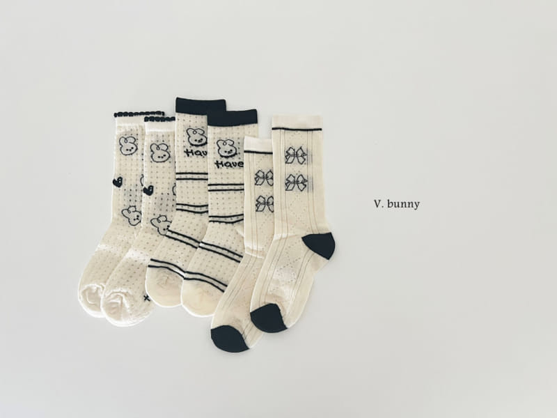 V Bunny - Korean Children Fashion - #todddlerfashion - Have Socks Set - 5