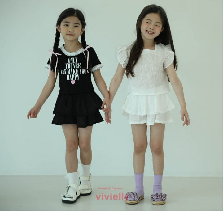 Vivielly - Korean Children Fashion - #fashionkids - Eyelet Skirt Pants - 3