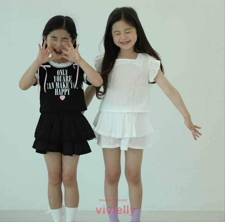 Vivielly - Korean Children Fashion - #fashionkids - Eyelet Skirt Pants - 4