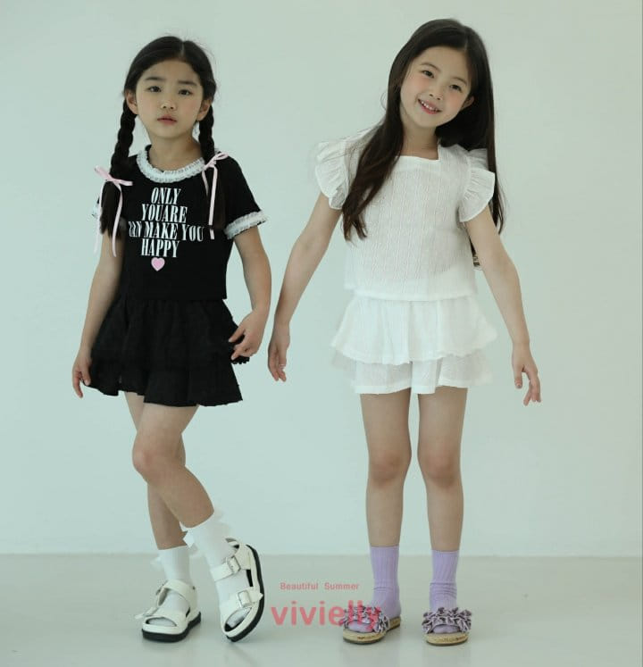 Vivielly - Korean Children Fashion - #littlefashionista - Eyelet Skirt Pants - 8