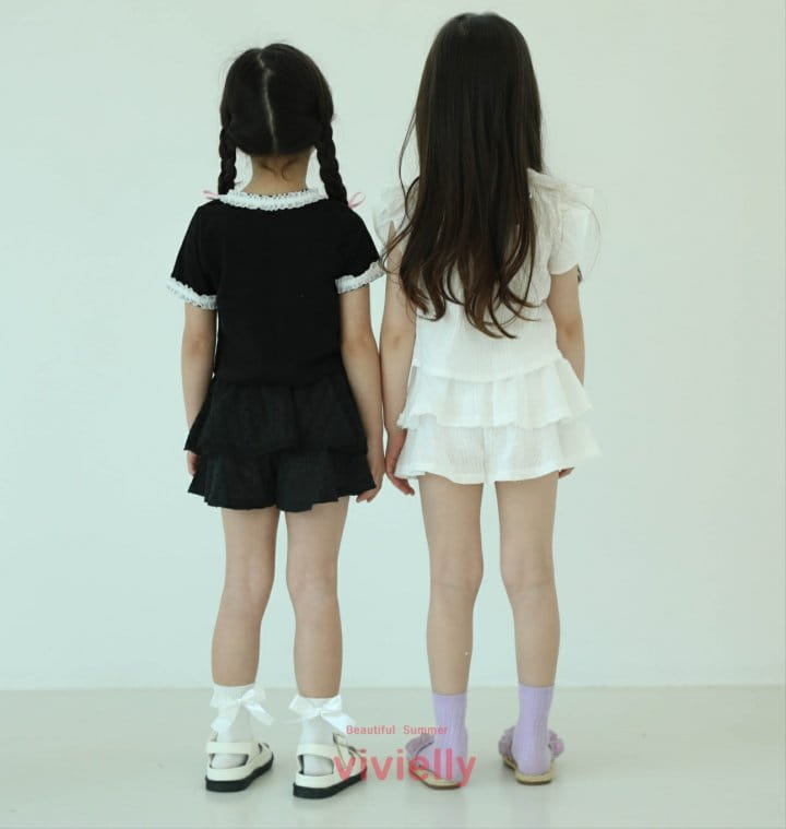 Vivielly - Korean Children Fashion - #minifashionista - Eyelet Skirt Pants - 10