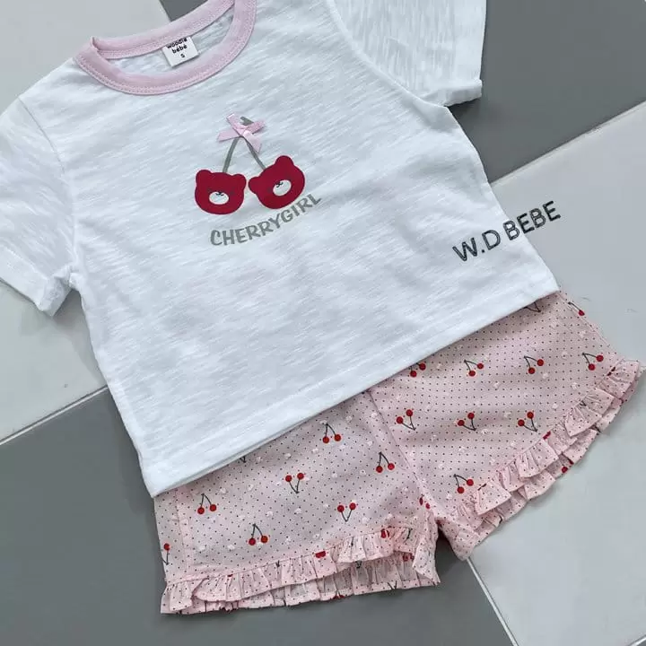 Woodie - Korean Children Fashion - #childofig - Cherry Girl Top Bottom Set - 6