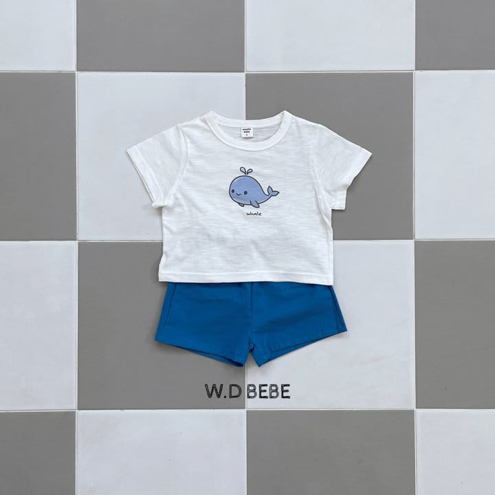 Woodie - Korean Children Fashion - #kidsshorts - 24 Summer Whale Top Bottom Set - 4