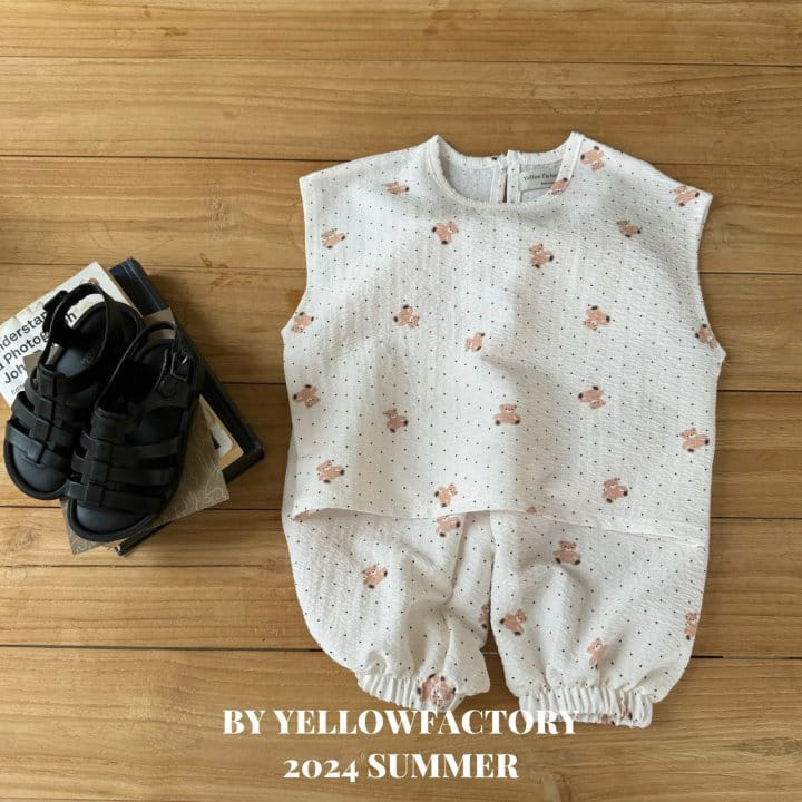 Yellow Factory - Korean Children Fashion - #discoveringself - Curve Top Bottom Set - 2