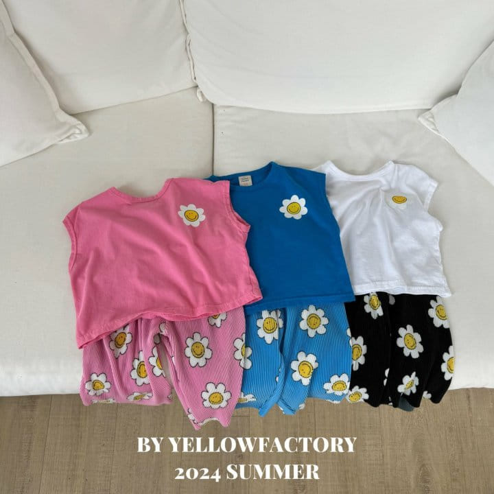 Yellow Factory - Korean Children Fashion - #discoveringself - Smile Flower Top Bottom Set