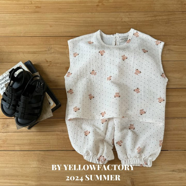 Yellow Factory - Korean Children Fashion - #fashionkids - Curve Top Bottom Set - 4