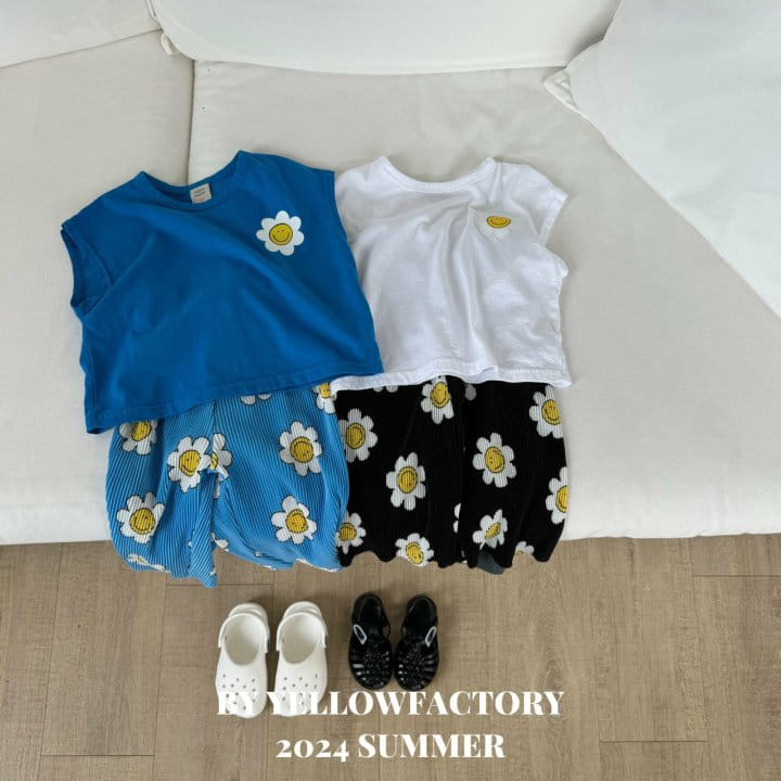 Yellow Factory - Korean Children Fashion - #kidzfashiontrend - Smile Flower Top Bottom Set - 5