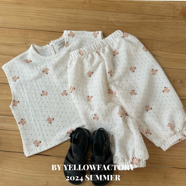 Yellow Factory - Korean Children Fashion - #littlefashionista - Curve Top Bottom Set - 8