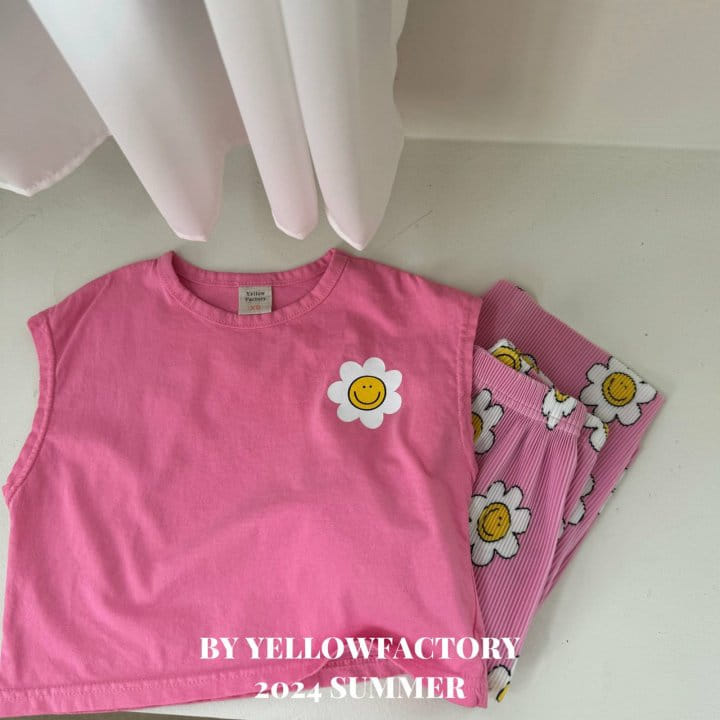 Yellow Factory - Korean Children Fashion - #littlefashionista - Smile Flower Top Bottom Set - 7