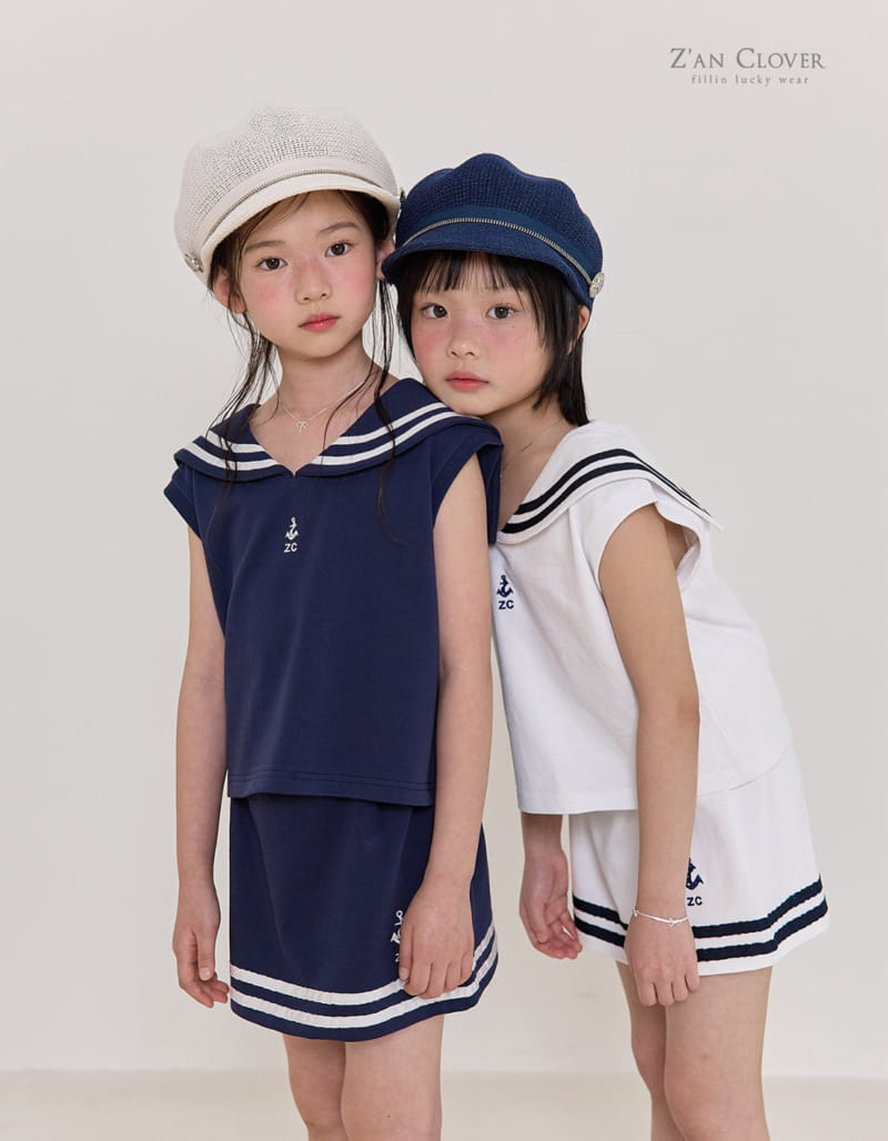 Zan Clover - Korean Children Fashion - #Kfashion4kids - Sailor Skirt Top Bottom Set - 11