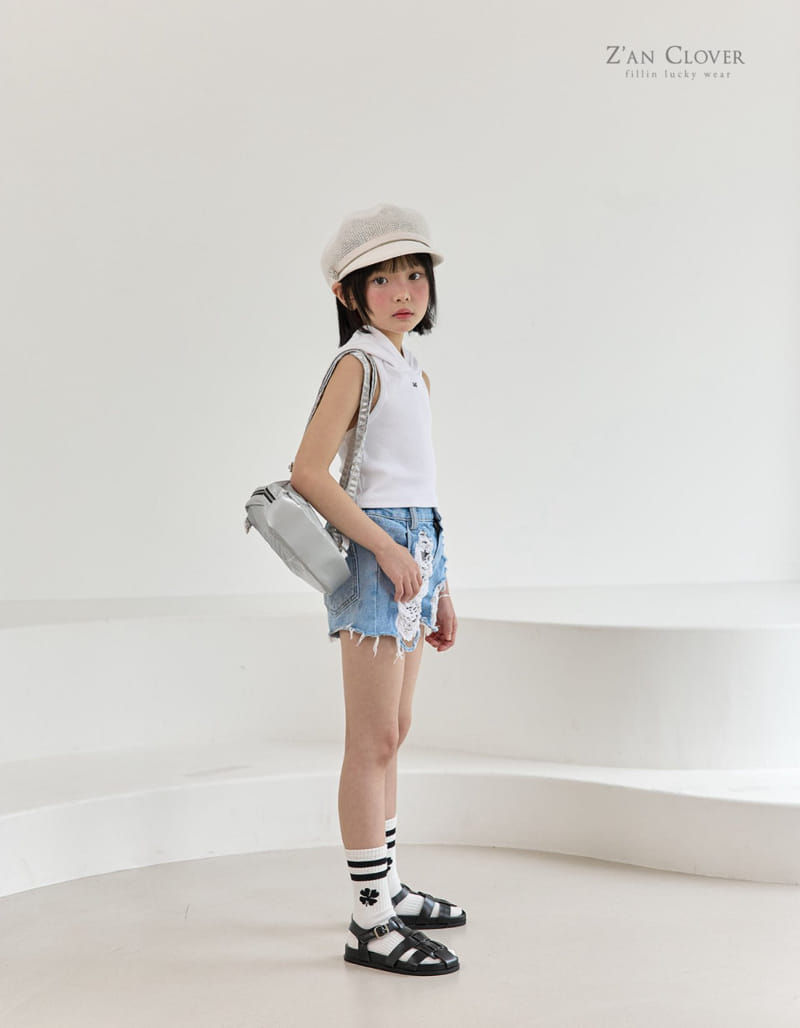 Zan Clover - Korean Children Fashion - #Kfashion4kids - Denim Vintage Shorts - 5