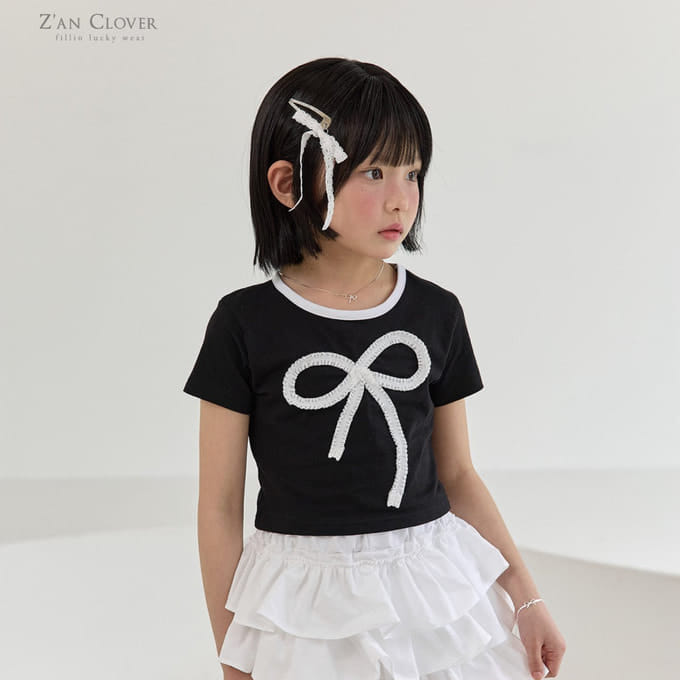 Zan Clover - Korean Children Fashion - #Kfashion4kids - Lace Ribbon Tee