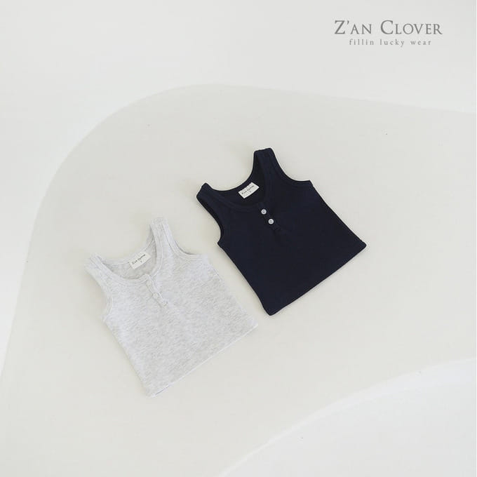 Zan Clover - Korean Children Fashion - #childofig - Button Sleeveless Tee