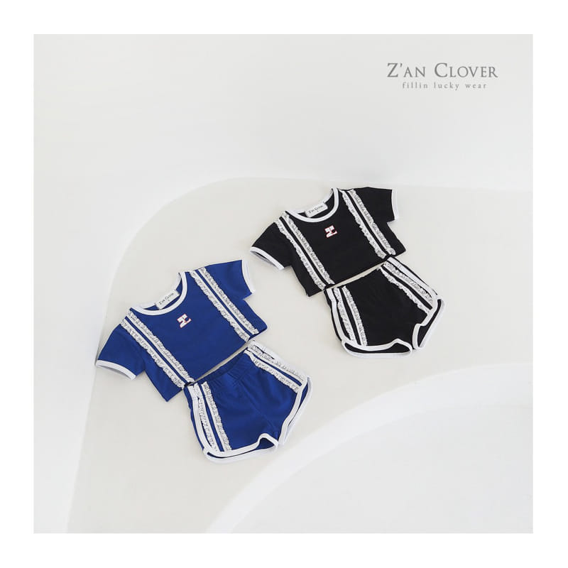 Zan Clover - Korean Children Fashion - #childofig - Frill Top Bottom Set - 2